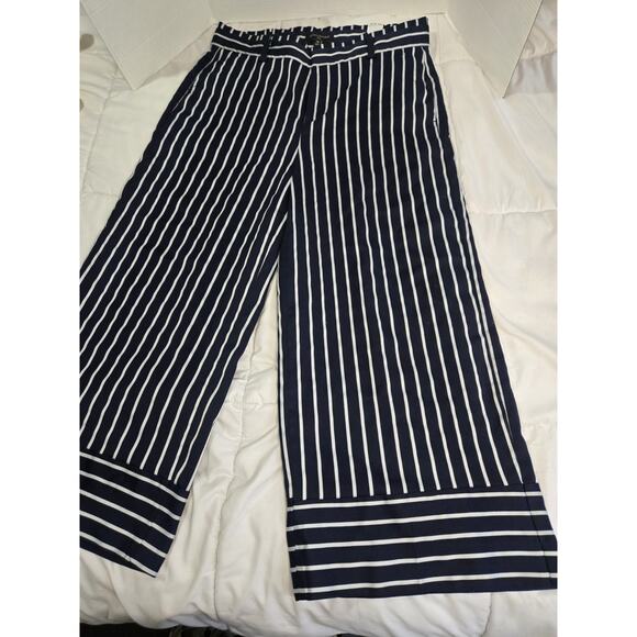 Banana Republic Pants - Boho Banana Republic Pants Womens 12 Striped Crop Wide Leg Jumpsuit Retro